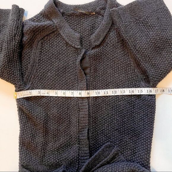 Elie Tahari Beatrice Charcoal Alpaca Wool Long Cardigan Size S - Picture 7 of 8